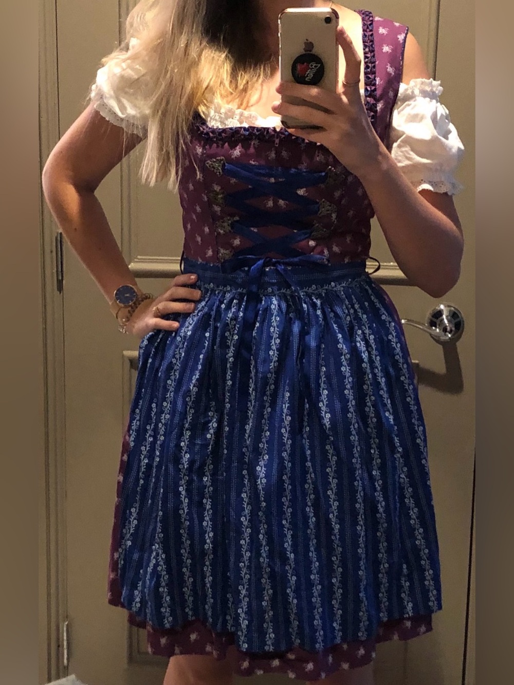 Purple and Blue Authentic German Dirndl